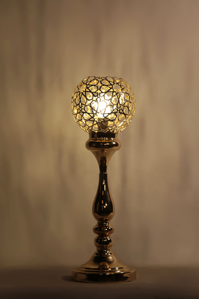 Ottoman Gold Laser Motif Design Tall Table Lamp